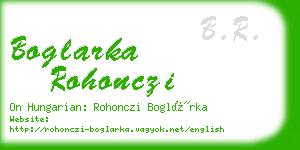 boglarka rohonczi business card